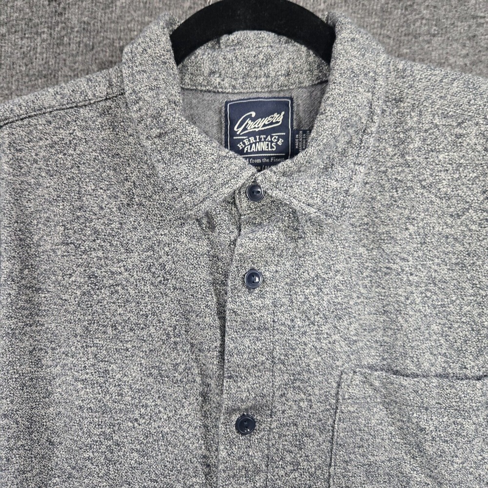 Grayers‎ Heather Gray Harrison Heritage Flannel Button Long Sleeve Shirt Sz XL